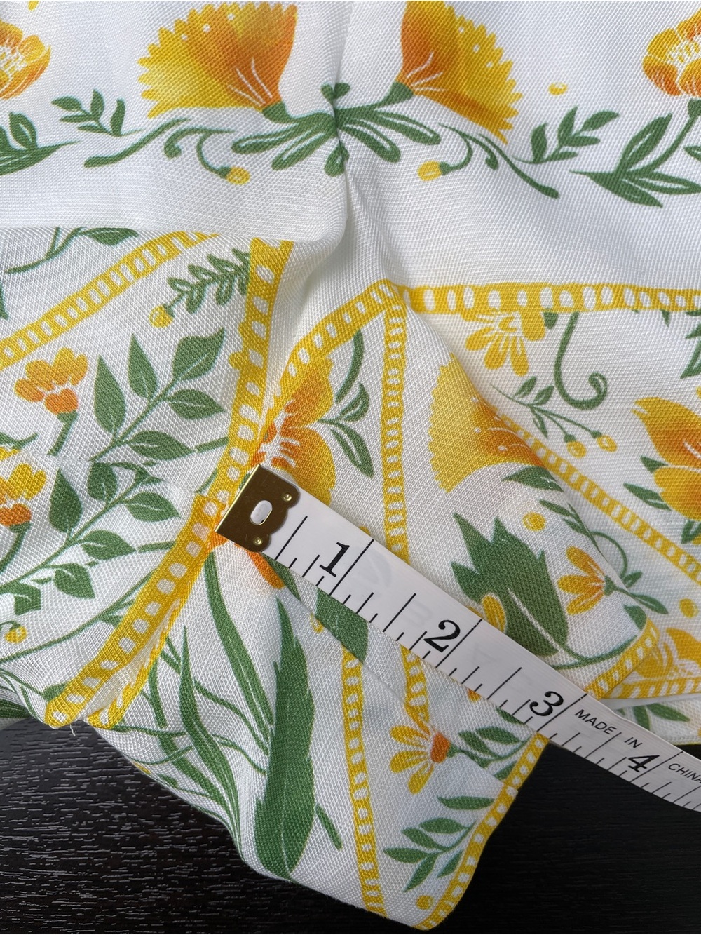 NWT Antonio Melani Floral Tie Shoulder Top Shorts Set 10 Yellow Green Belt - Picture 14 of 14